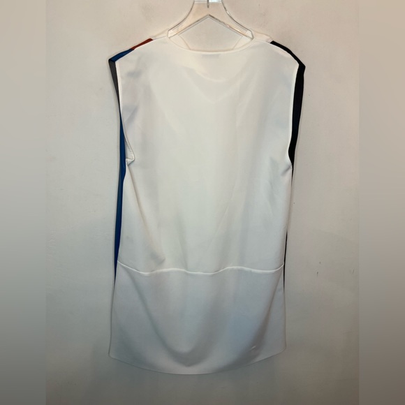 ZARA Color Block Knee-length Cowl Neck Dress White Ecru Black Blue Sleev… - Picture 11 of 16